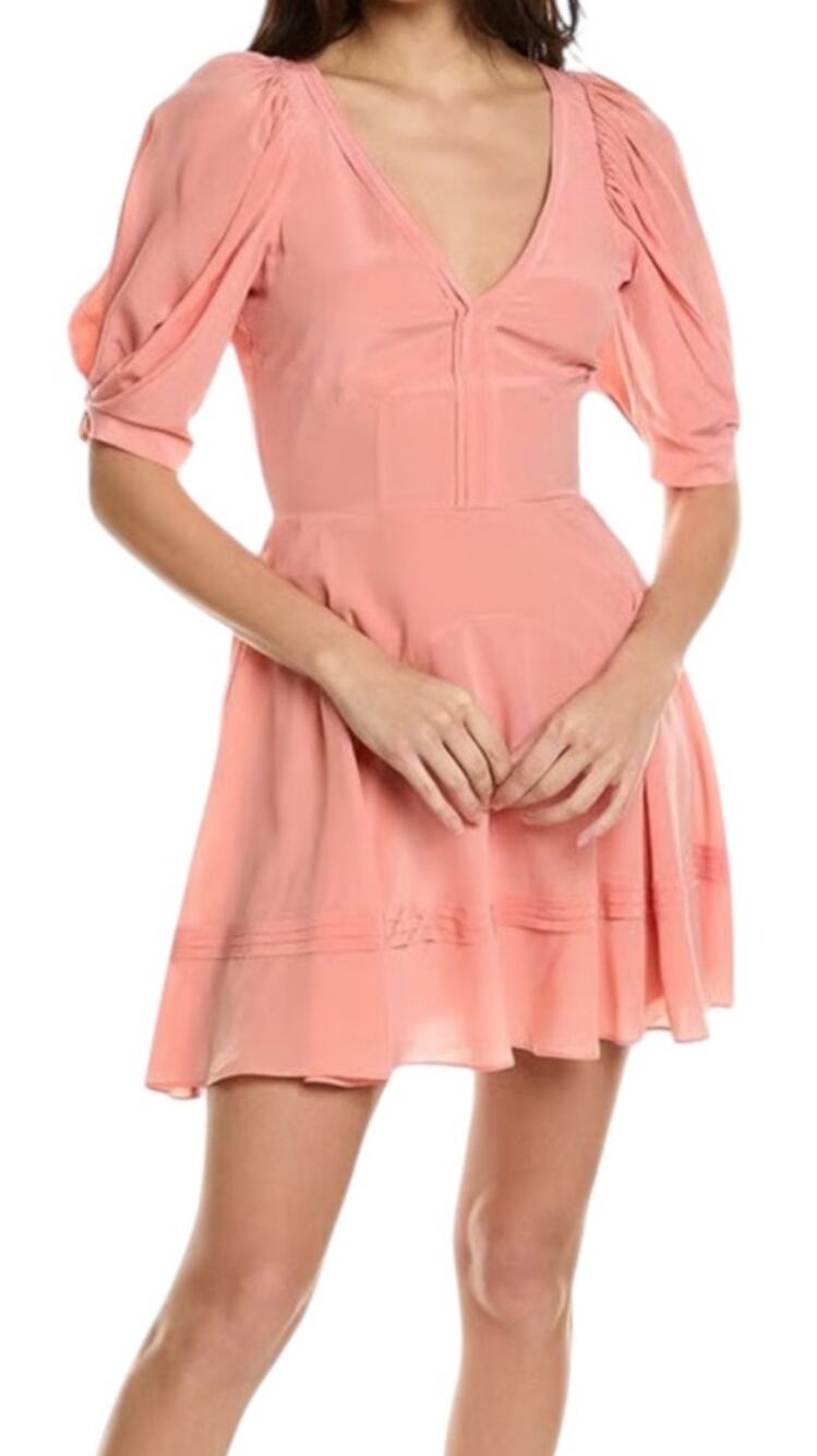 Joie Rianne silk minidress dress coral size 8